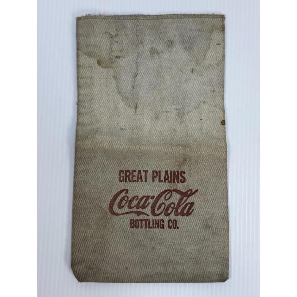 Vintage Tulsa GREAT PLAINS Coca Cola Bottling‎ Co Vending Canvas Coin Money Bag